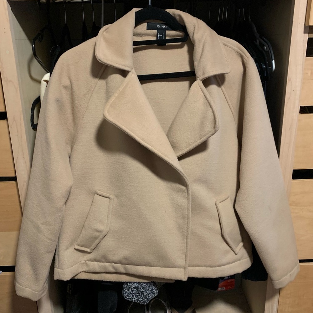 Like New!! Forever 21 Cream Beige Pea Moto Jacket